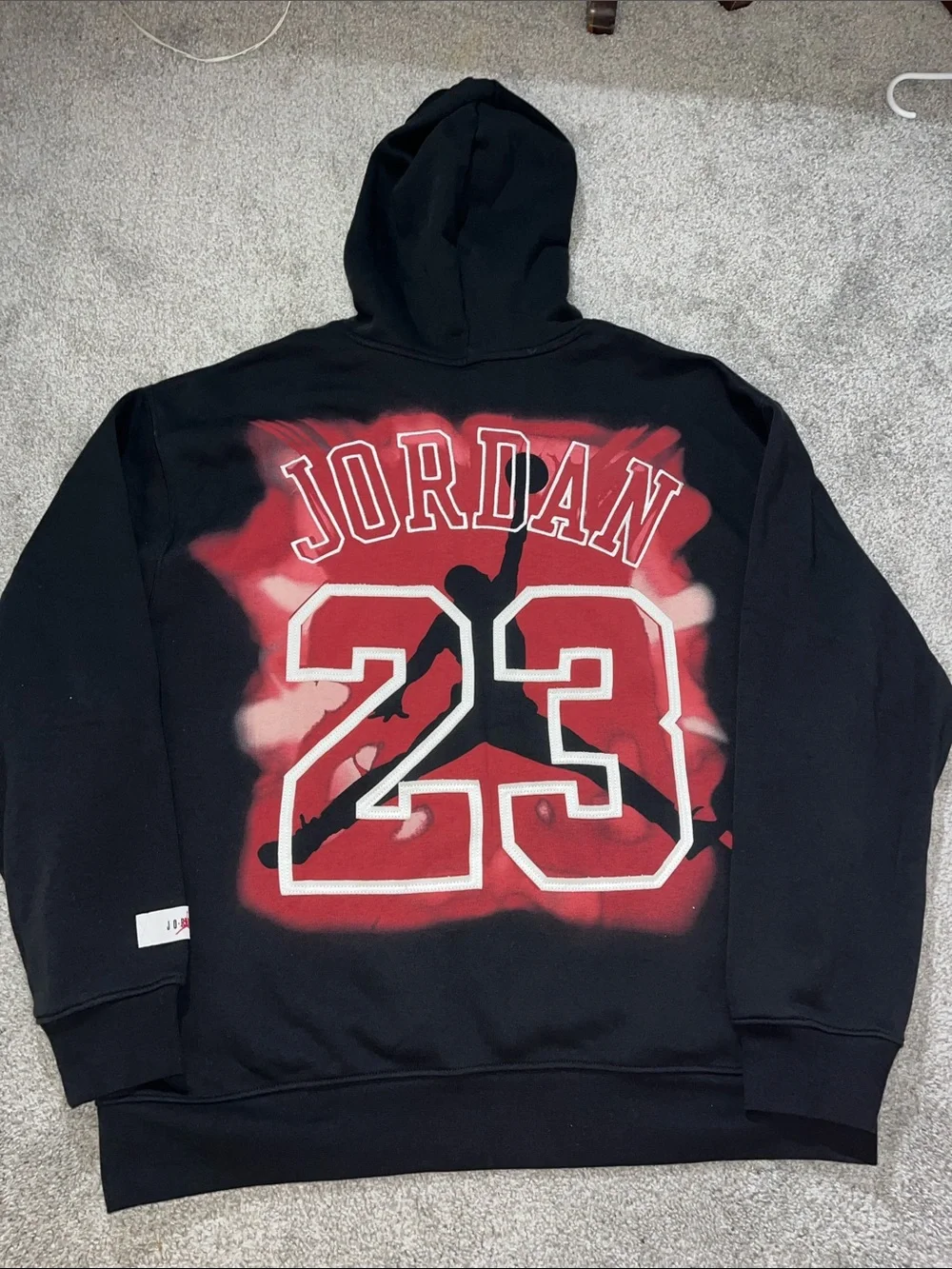Air Jordan Black Red BIG LOGO 23 Chicago Bulls Colors Hoodie hooded sweatshirt